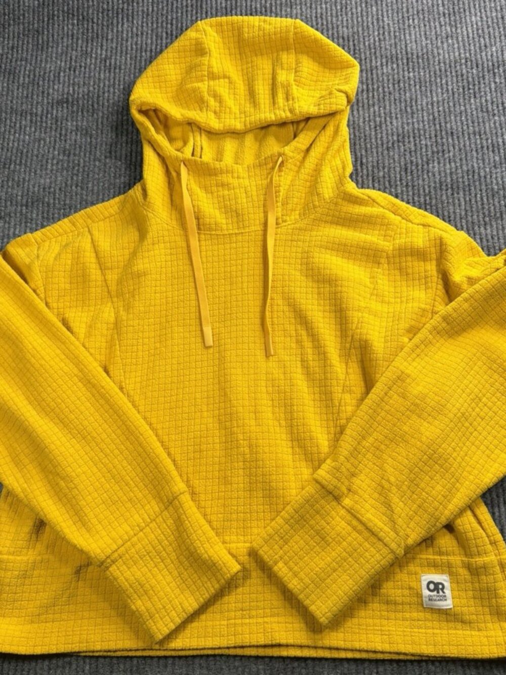 Outdoor Research Women's Waffle Knit Pullover Medium Yellow Crop